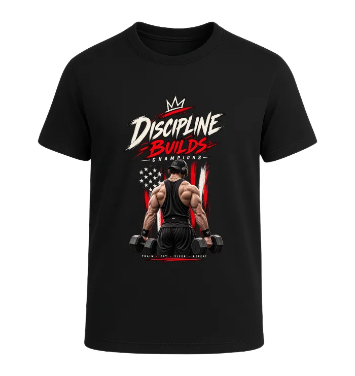 Discipline Builds Champions – Gym Motivation T-Shirt